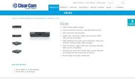 
							         CG-X1 | Clear-Com | Partyline, Digital Matrix, IP and Wireless Intercoms								  
							    