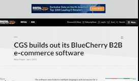 
							         CGS builds out its BlueCherry B2B e-commerce software								  
							    