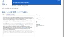
							         CGS - Centre for Gender Studies | Faculty of Arts ... - Research Portal								  
							    