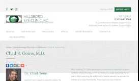 
							         Chad Goins, M.D. | Ophthalmologist | Hillsboro ... - Hillsboro Eye Clinic								  
							    