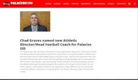 
							         Chad Graves named new Athletic Director/Head ... - Palacios ISD								  
							    