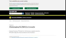 
							         Challenging the NHS to innovate - GOV.UK								  
							    