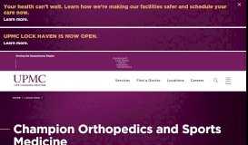 
							         Champion Orthopedics & Sports Medicine | UPMC Cole | Coudersport ...								  
							    