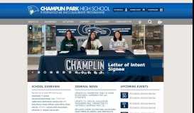 
							         Champlin Park High School / Homepage								  
							    