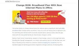 
							         Change BSNL Broadband Plan With New Internet Plans In 2Mins								  
							    
