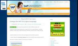 
							         Change the SAP GUI Logon Language - SAP University								  
							    