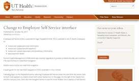 
							         Change to Employee Self Service interface - UT Health San Antonio								  
							    