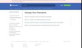 
							         Change Your Password | Facebook Help Center | Facebook								  
							    