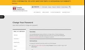 
							         Change Your Password - Temple ITS - Temple University								  
							    