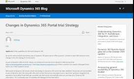 
							         Changes in Dynamics 365 Portal trial Strategy - Microsoft Dynamics 365								  
							    
