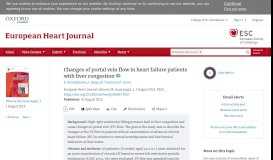 
							         Changes of portal vein flow in heart failure patients with liver congestion								  
							    