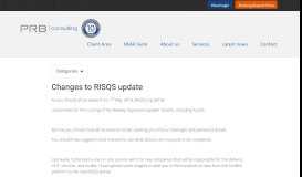 
							         Changes to RISQS update - PRB Consulting								  
							    