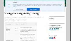 
							         Changes to safeguarding training								  
							    