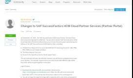 
							         Changes to SAP SuccessFactors HCM Cloud Partner Services ...								  
							    