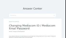 
							         Changing Mediacom ID / Mediacom Email Password								  
							    