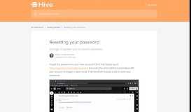 
							         Changing/Updating your password | Hive Help								  
							    