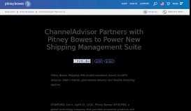 
							         ChannelAdvisor Partners with Pitney ... - Pitney Bowes Newsroom								  
							    