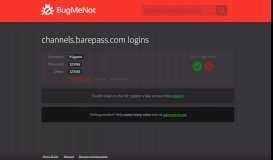 
							         channels.barepass.com passwords - BugMeNot								  
							    