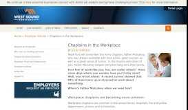 
							         Chaplains in the Workplace - West Sound Workforce								  
							    