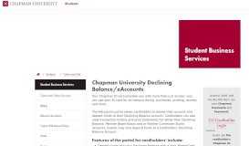 
							         Chapman eAccounts | Student Business Services | Chapman University								  
							    