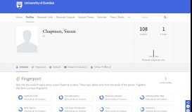 
							         Chapman, Susan - Discovery Research Portal - University of Dundee								  
							    