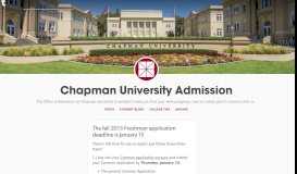 
							         Chapman University Admission — The fall 2015 Freshman application ...								  
							    