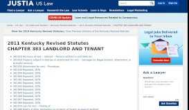 
							         CHAPTER 383 LANDLORD AND TENANT :: 2011 Kentucky Revised ...								  
							    