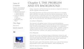 
							         Chapter I. THE PROBLEM AND ITS BACKGROUND — thesisbook 0.0 ...								  
							    