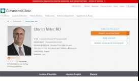 
							         Charles Miller, MD | Cleveland Clinic								  
							    