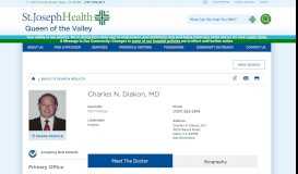 
							         Charles N Diakon MD | St. Joseph Health Queen of the Valley								  
							    