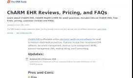 
							         ChARM EHR Reviews, Pricing, Key Info, and FAQs - The SMB Guide								  
							    