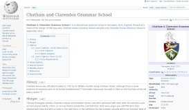 
							         Chatham and Clarendon Grammar School - Wikipedia								  
							    