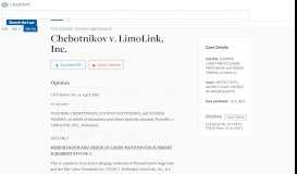 
							         Chebotnikov v. LimoLink, Inc., Civil Action No. 14-13475-FDS ...								  
							    