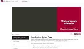 
							         Check Admission Status | Undergraduate Admission | Chapman ...								  
							    