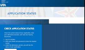 
							         Check Application Status – Admissions – The University of ... - UTA								  
							    