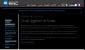 
							         Check Application Status | Fashion Institute of Technology								  
							    