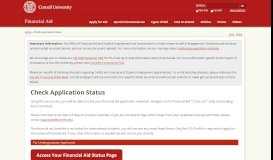 
							         Check Application Status - Financial Aid - Cornell University								  
							    