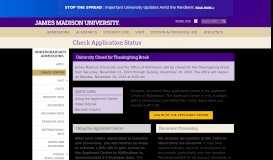
							         Check Application Status - James Madison University								  
							    