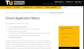 
							         Check Application Status | Towson University								  
							    