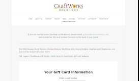 
							         Check Balance — CraftWorks Holdings								  
							    
