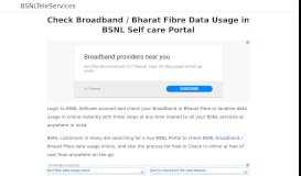 
							         Check Broadband / Bharat Fiber Data Usage in BSNL Selfcare Portal								  
							    