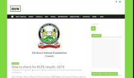 
							         Check for the KCPE 2018 results via SMS or online								  
							    