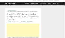 
							         Check Here 2017 Maritime Academy of Nigeria Oron HND/PGD ...								  
							    