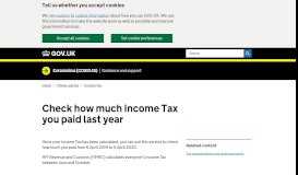 
							         Check how much Income Tax you paid last year - GOV.UK								  
							    