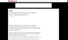 
							         Check KNEC KCSE Results 2017 Online Result Slip Download Print ...								  
							    