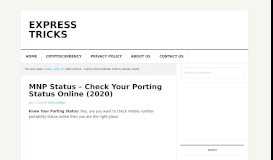 
							         Check Mobile Number Portability Status Online & SMS - Track MNP ...								  
							    
