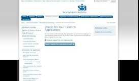 
							         Check On Your Licence Application - SIA								  
							    