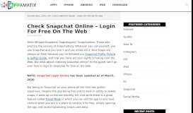 
							         Check Snapchat Online – Login For Free On The Web ...								  
							    