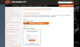 
							         Check Status of My Financial Aid | Oklahoma State ... - OSU-OKC								  
							    