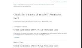 
							         Check the Balance of an AT&T Promotion Card - Wireless ...								  
							    